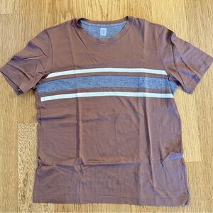 ELEVENTY PLATINUM STRIPED TEE MENS M BROWN